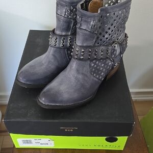 Very Volatile Women's Gray Ankle Boots. Gently Used